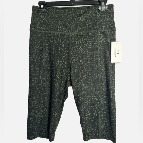 NWT Halston Studio Snake Print Knee Length Bike Shorts - Picture 1 of 4